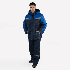 Зимний Костюм КМ-10 ЛЮКС, утеплённый, синий-василек