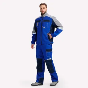 Костюм Формула (тк.Смесовая,240) брюки, васильковый/т.синий/серый