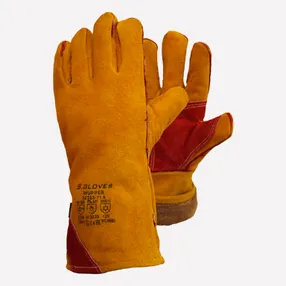 Краги спилковые пятипалые «WUPPER»,  искусственный мех