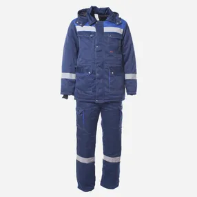 Костюм "АНТЕЙ" с СОП  зима куртка п/к  синий с васильком