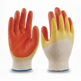 Перчатки ОРАНЖ, х/б с 2-м латексом