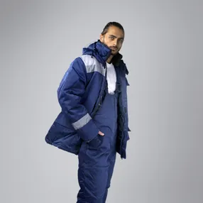 Зимний Костюм  "СТАНДАРТ-ЛЮКС" с СОП, синий с серым