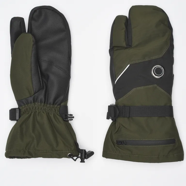 Red Laika / Трёхпалые рукавицы RL-R-06 с регулируемым подогревом на аккумуляторах хаки