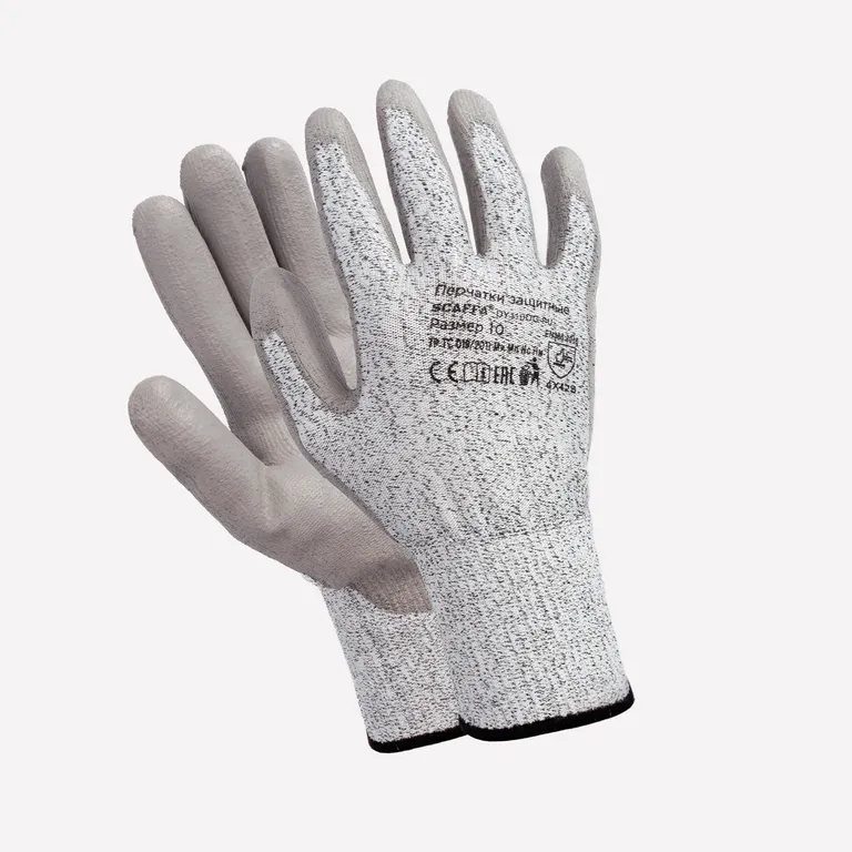 SCAFFA / Перчатки для защиты от порезов модель Рубеж ПУ В (DY110DG-PU)