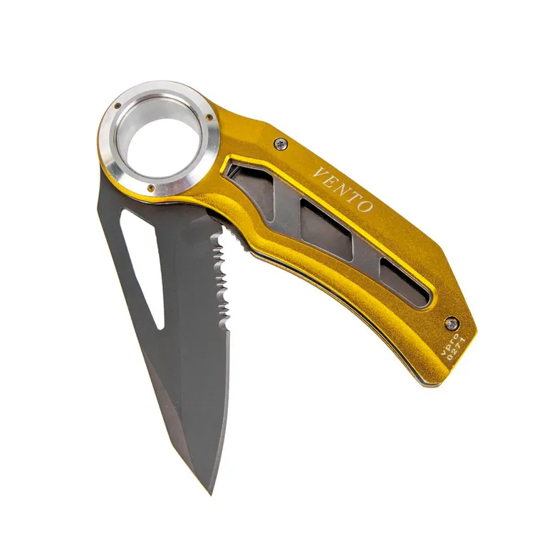 Vento / Нож складной «Стропорез» желтый