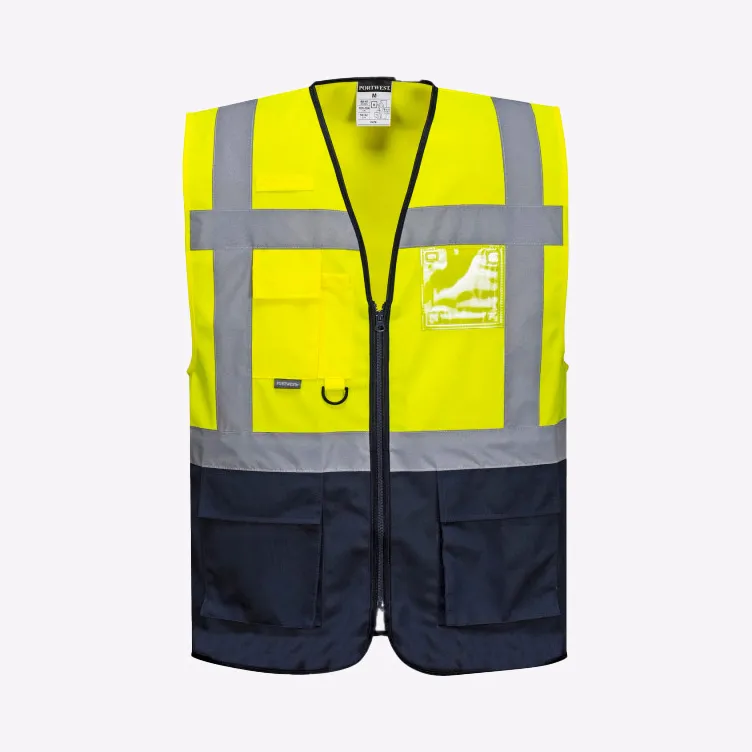 Спецодежда / Сигнальный жилет Portwest C476, сигнальный желтый/темно-синий
