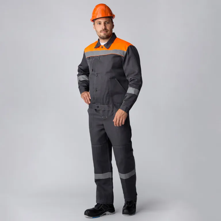 Факел / Костюм Легион-1 СОП (тк.Смесовая,210) брюки, т.серый/оранжевый