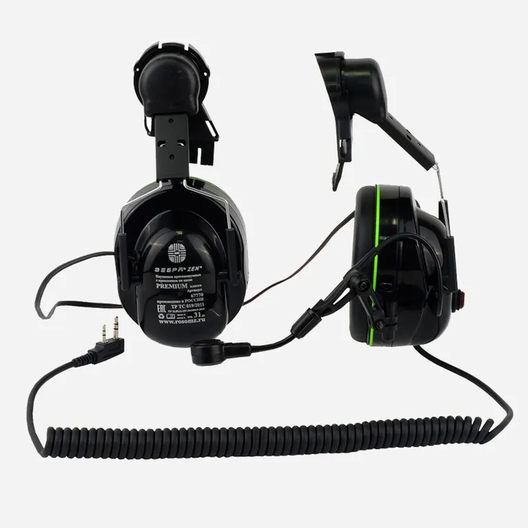 РОСОМЗ / Наушники противошумные СОМЗ-77 Зебра ZEN® (31 дБ) с креплением на каске защитной (разъем KEN1)