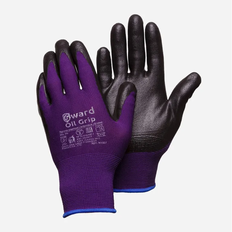 Gward / Перчатки нейлоновые Gward Oil Grip со вспененным нитриловым покрытием