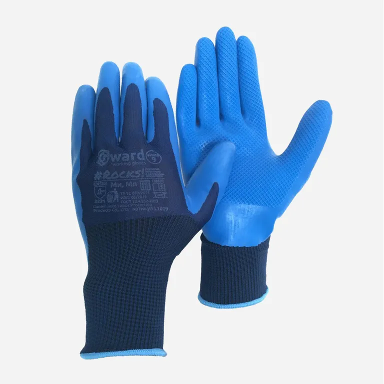Gward / Перчатки Gward Rocks нейлоновые с текстурированным латексным покрытием