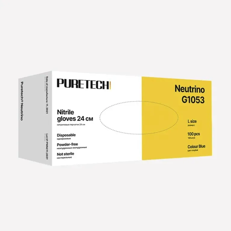 Puretech / Перчатки нитриловые одноразовые PURETECH® NEUTRINO 24 см (50 пар)