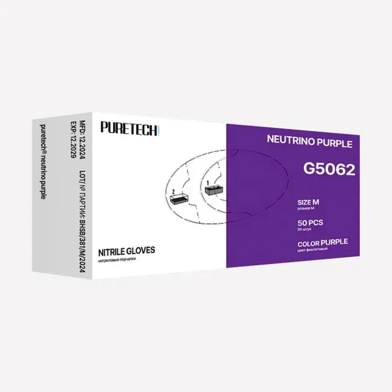 Puretech / Перчатки нитриловые одноразовые Puretech® Neutrino Purple (25 пар)