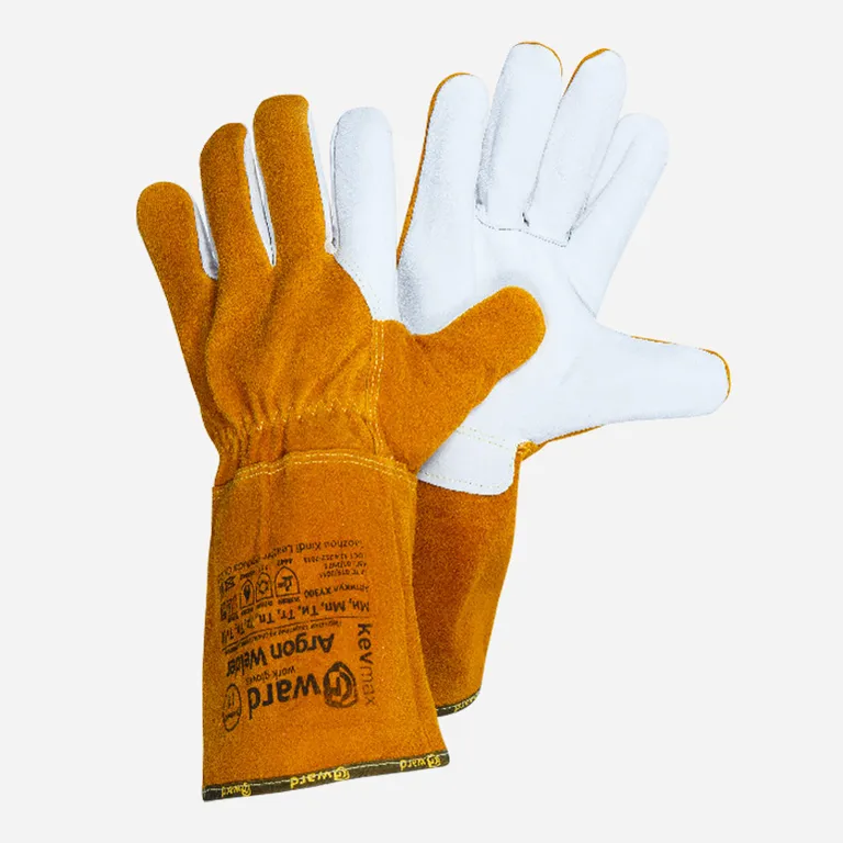 Gward / Краги Gward Argon Welder из спилка с ладонью из белой кожи