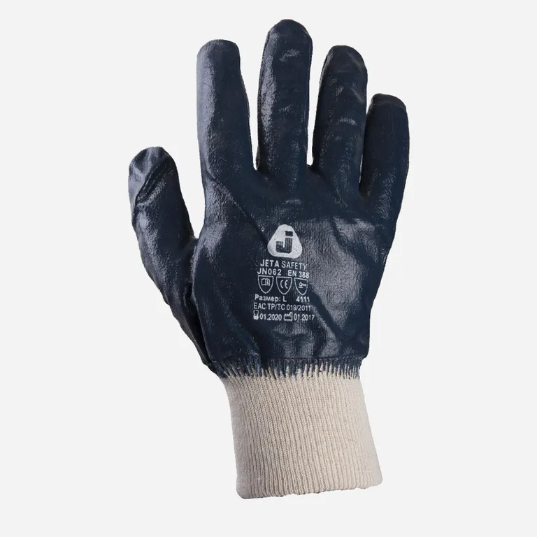 Jeta Safety / Перчатки JN062 трикотажные с полным нитриловым покрытием