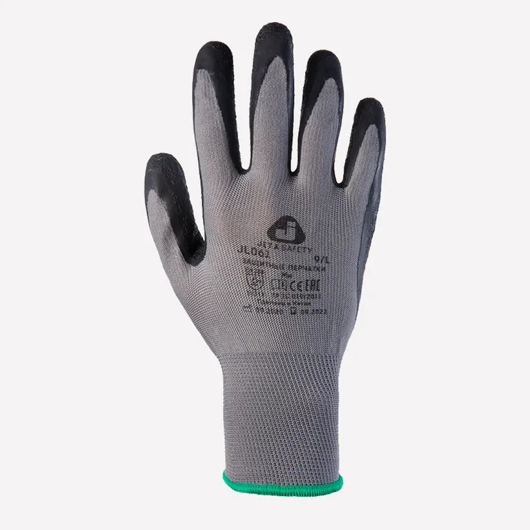 Jeta Safety / Защитные промышленные перчатки JL061 из полиэстера с рельефным латексным покрытием