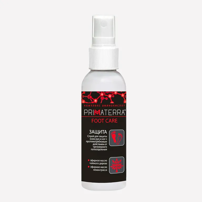 PRIMATERRA / Спрей для защиты кожи рук и ног от чрезмерного потоотделения  Primaterra FOOT CARE 100 мл