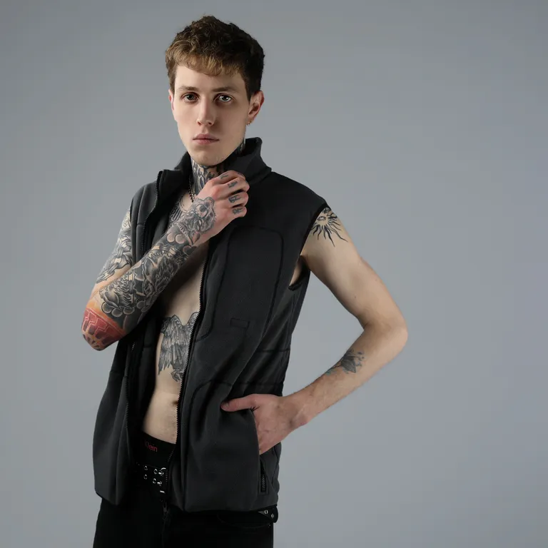 Red Laika / Флисовый жилет с подогревом RedLaika RL-05 (серый) унисекс, 3 модуля батарея 4400 мАч