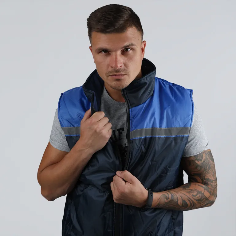 Эталон / Жилет утеплённый "МАСТЕР" мужской синий/василек