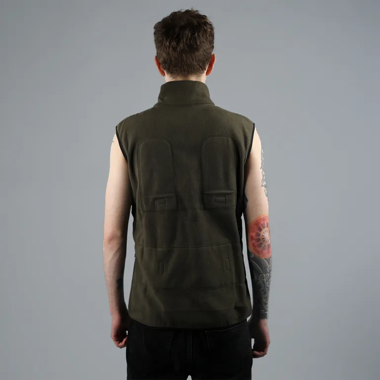 Red Laika / Флисовый жилет с подогревом RedLaika RL-05 (хаки) унисекс, 3 модуля батарея 4400 мАч