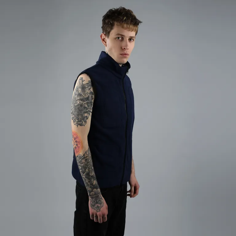 Red Laika / Флисовый жилет с подогревом RedLaika RL-05 (синий) унисекс, 3 модуля батарея 4400 мАч