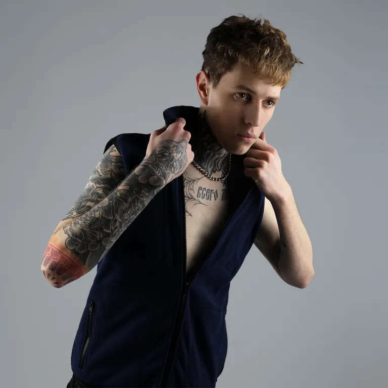 Red Laika / Флисовый жилет с подогревом RedLaika RL-05 (синий) унисекс, 3 модуля батарея 4400 мАч