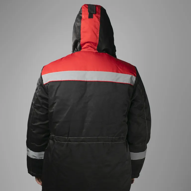 Эталон / Зимний Костюм "АНТЕЙ" с СОП зима куртка п/к черный с красным