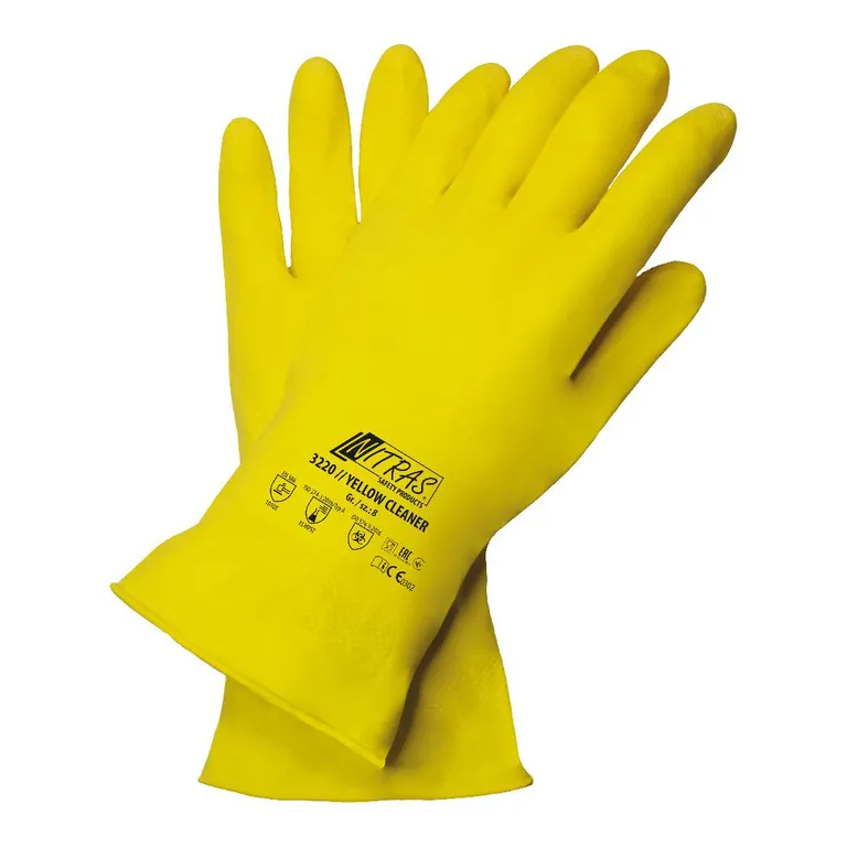 NITRAS / Перчатки хозяйственные латексные NITRAS 3220 // YELLOW CLEANER